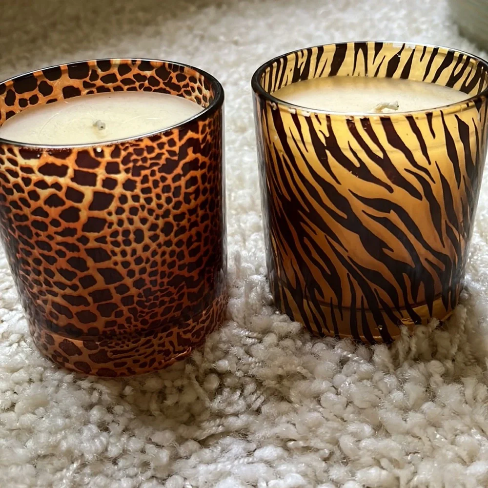 2 Animal Print Glass Candles - Picture 6 of 11